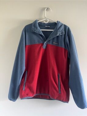 Columbia Two-Tone Blue & Red Fleece Pullover